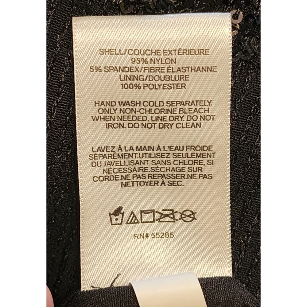 NWT Express Sequined Dress Black Long Sleeved Size M - Picture 9 of 11